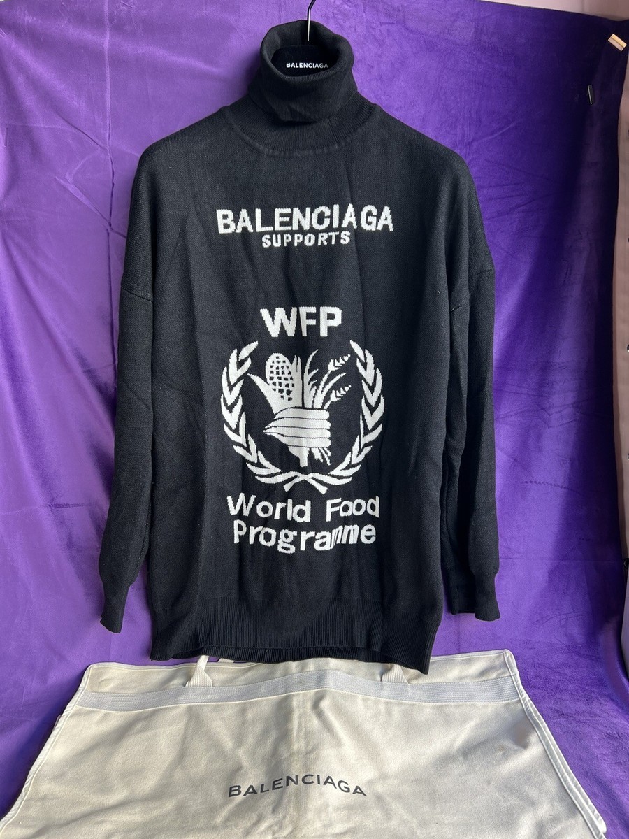 Balenciaga Black Wool Turtleneck World Food Programme Sz 34, With