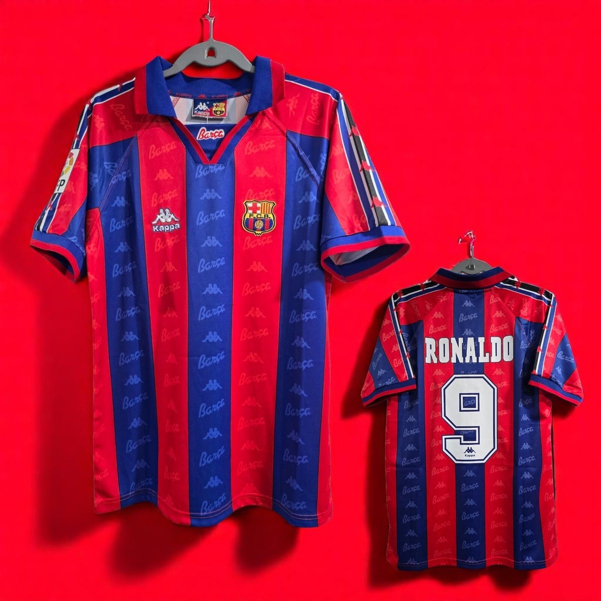 Barcelona Home - 96/97 - Retro - Football Soccer - RONALDO # 9
