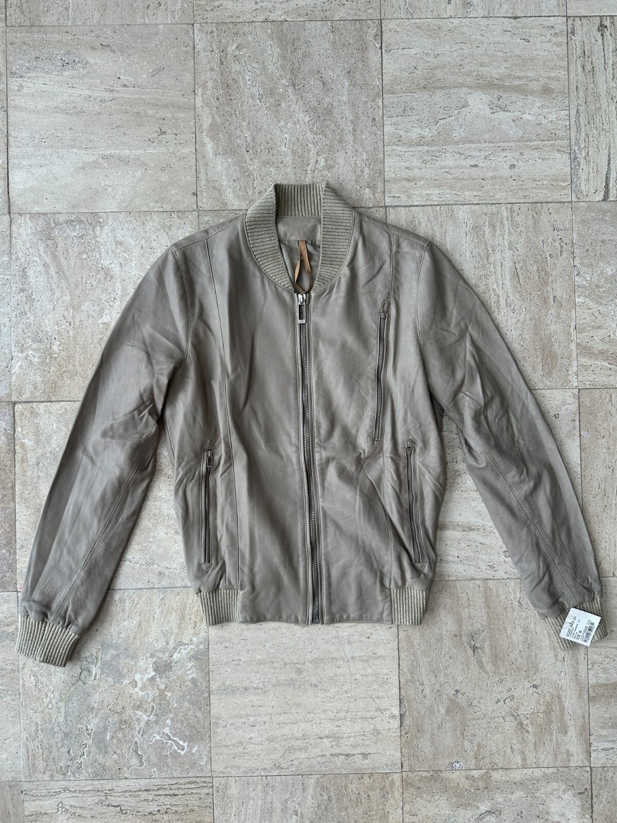 NWT $1,260 Silent DAMIR DOMA Men's Tan Lambskin Leather Bomber