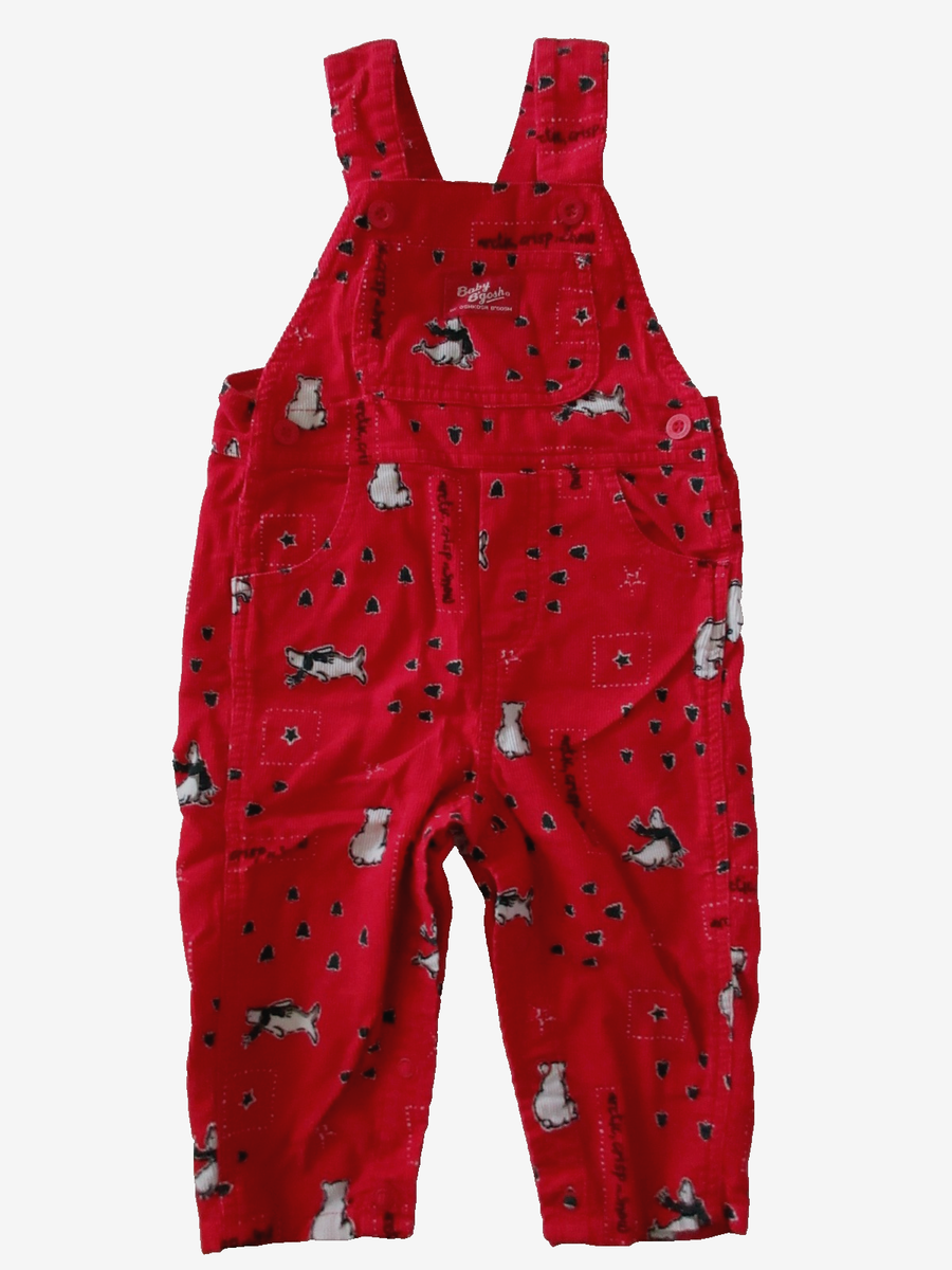 Vintage Oshkosh Baby B'gosh Corduroy Overalls Arctic Seal Bear