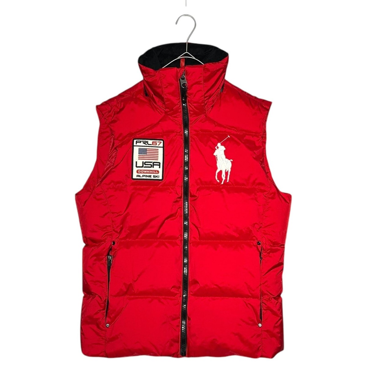 Polo Ralph Lauren PRL67 Big Pony logo Down Vest zip color red size