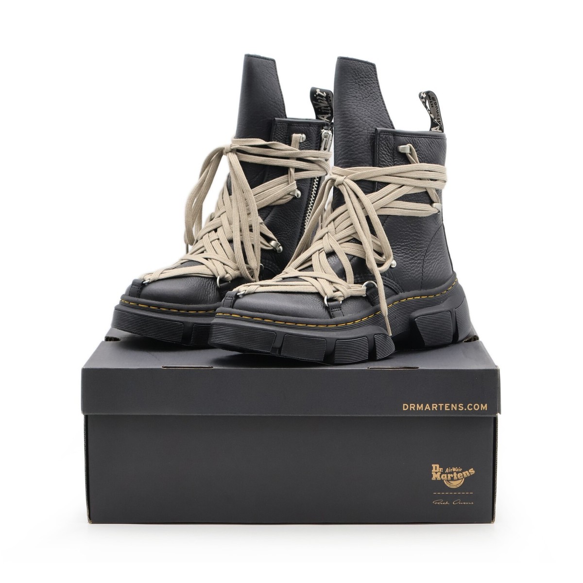 31752001 Rick Owens Dr. Martens 1460 DMXL Mega Lace Boot Black