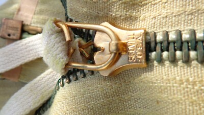 Vintage SCOVILL GRIPPER ZIPPER/USA 9mm Double Pull Zipper, Natural