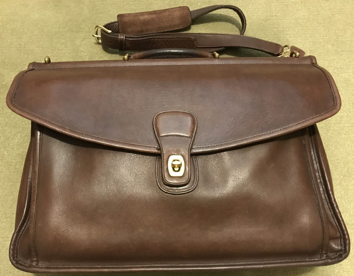 Vintage Coach 5266 Beekman Messenger Briefcase Brown Glove Leather