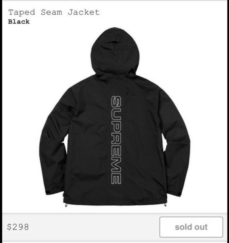 Supreme Taped Seam Jacket SS18 XL Black | eBay