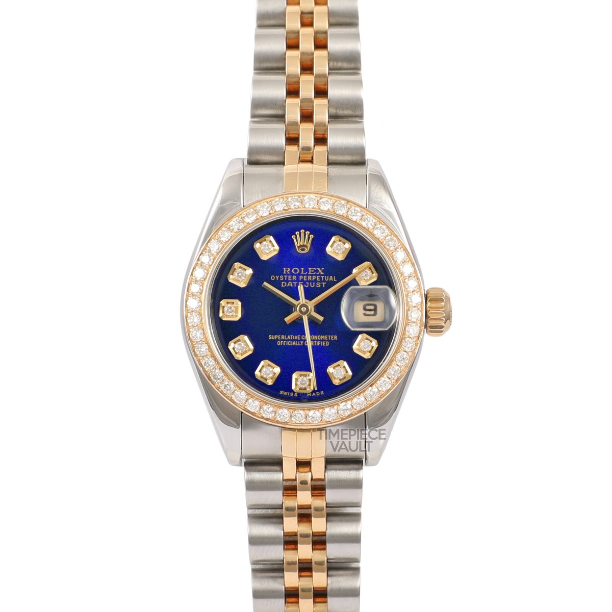 ROLEX LADY DATEJUST 79173 GOLD & S/STEEL 26MM BLUE DIAL 18K
