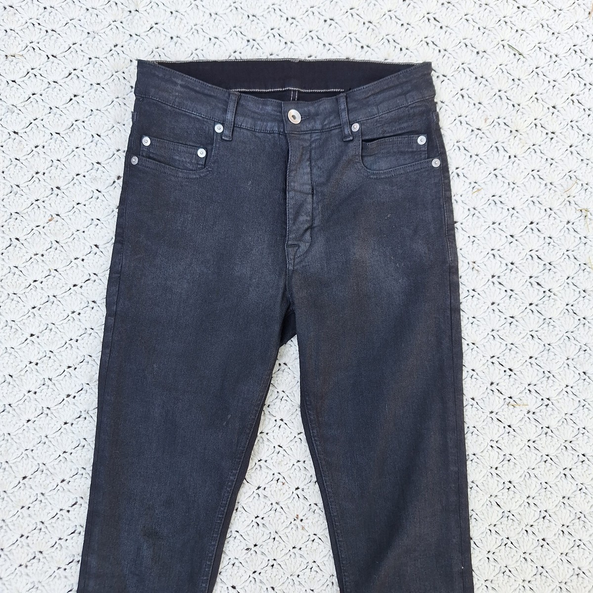Rick Owens Drkshdw Tyrone Cut Skinny Waxed Denim Jeans - 26 | eBay