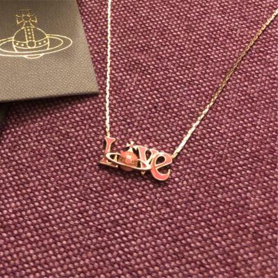 Vivienne Westwood Orb Love Necklace Silver Pink Color Unused From