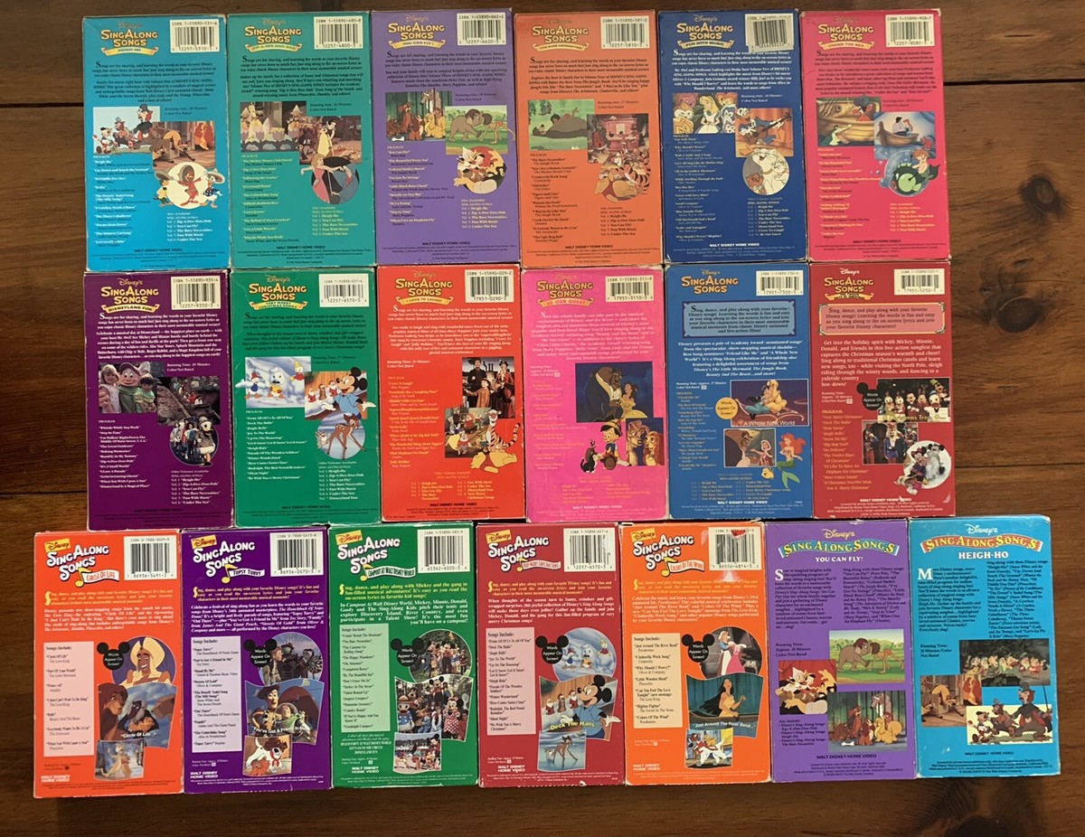 Lot Of 19 Disney Sing Along Songs VHS Volumes 1-12 Plus Xtras | eBay