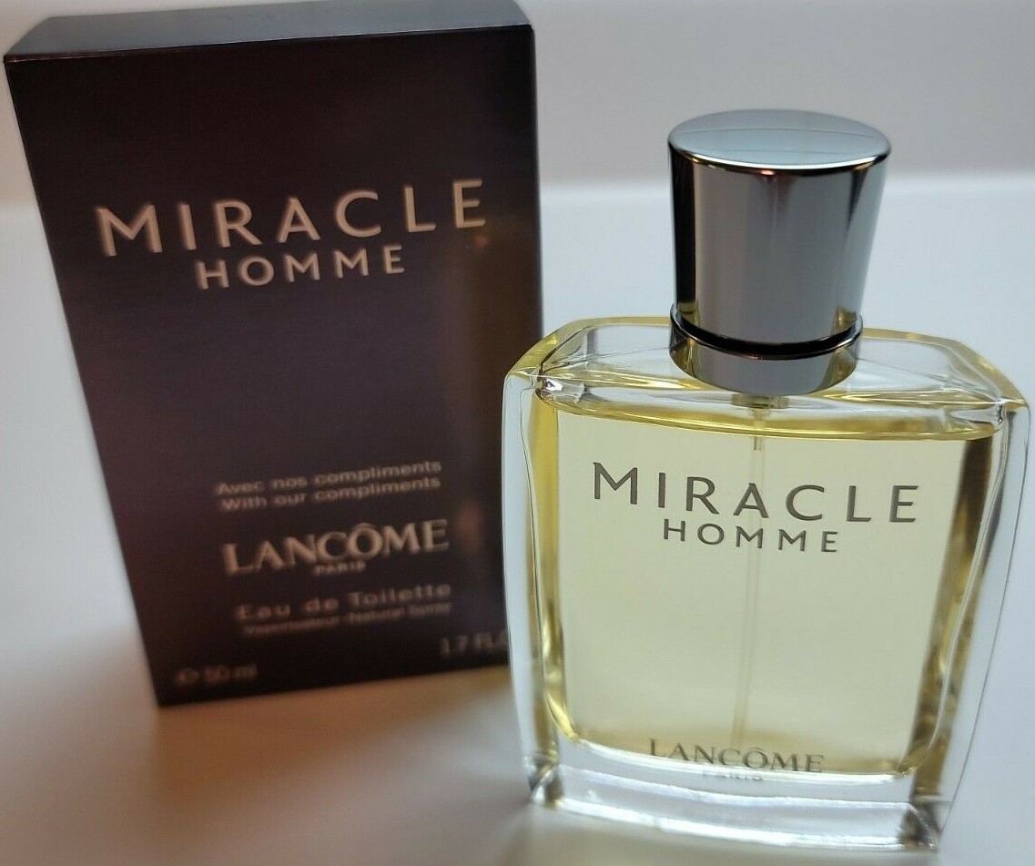 LANCOME MIRACLE HOMME MEN 1.7 OZ / 50 ML EAU DE TOILETTE SPRAY HTF