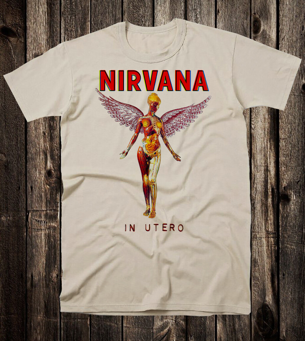 Retro Tee T Shirt 100% Cotton 90's Music Rock Grunge Nirvana In