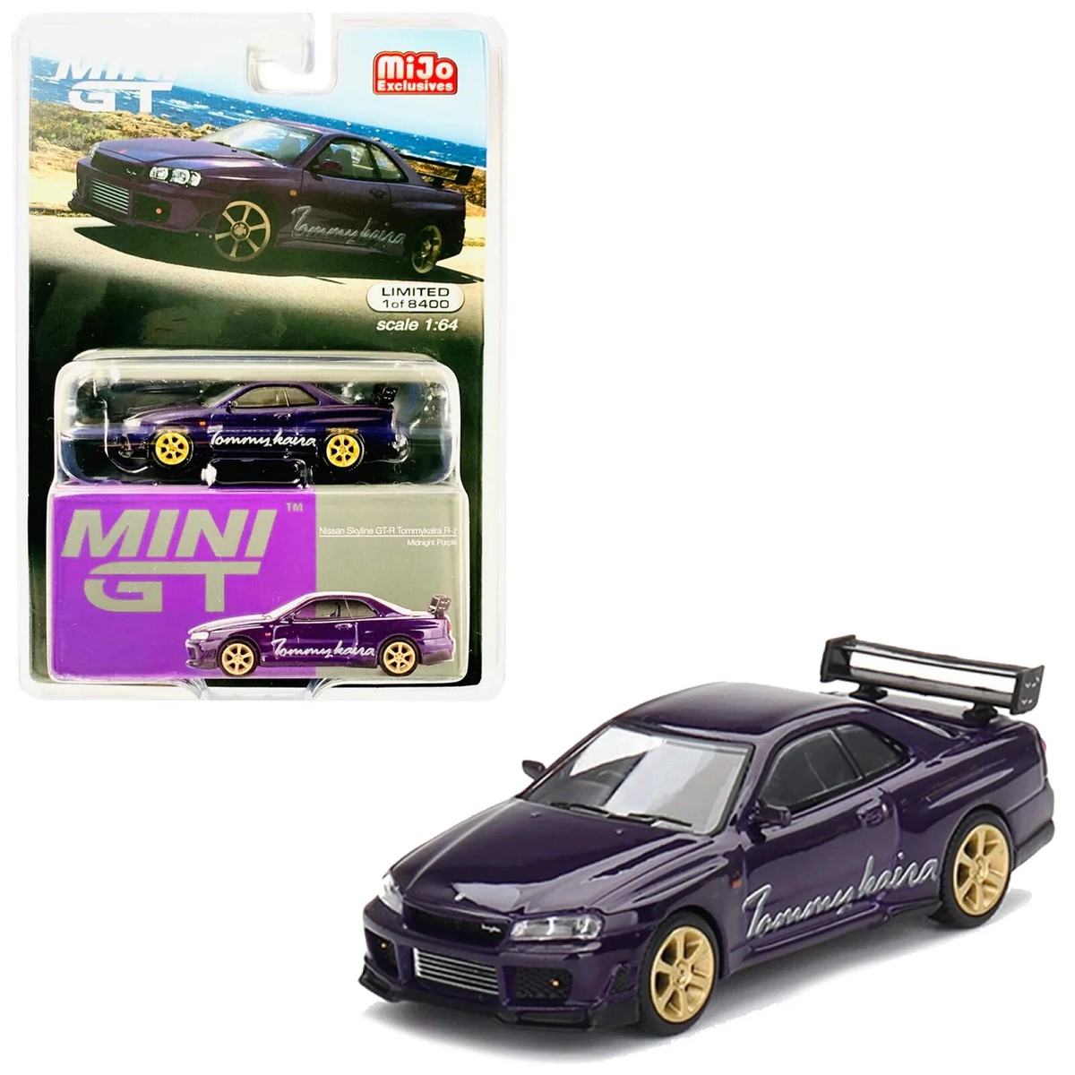 MINI GT Nissan Skyline GT-R (R34) Tommykaira R-z Midnight Purple 1