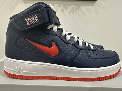 Nike Air Force 1 Mid 07 NYC Jewel Midnight Navy Team Orange 315123