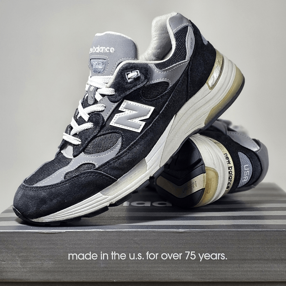 New Balance 992 Made In USA Black Grey Men's 10 Suede Discontinued