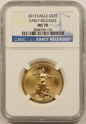 2013 American Gold Eagle $25 Half-Ounce MS 70 NGC 1/2 oz Early