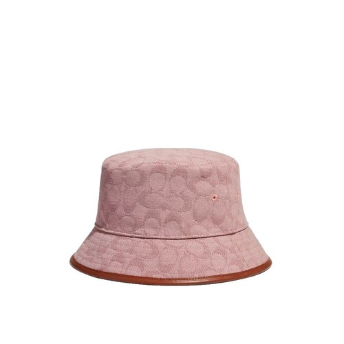 NEW COACH Signature Jacquard Bucket Hat In Pink | eBay