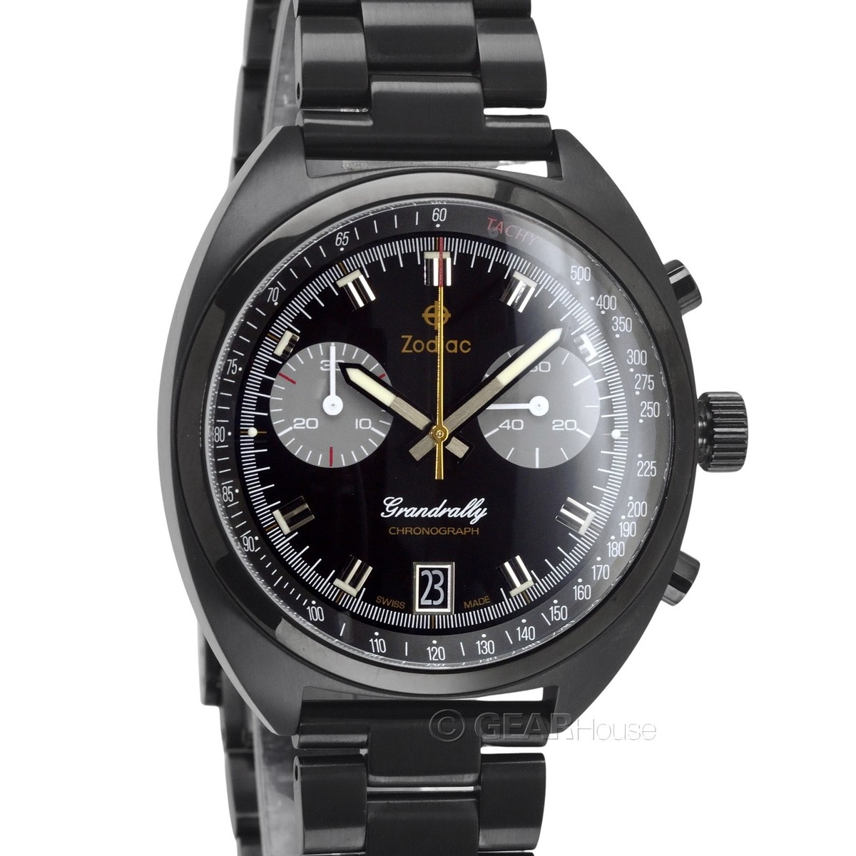 ZODIAC Grandrally Chronograph Mens Swiss-Made Watch, Black