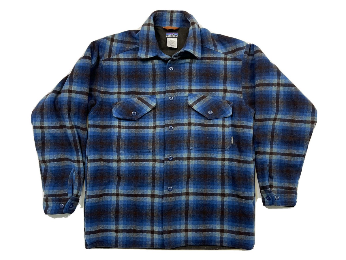 Rare! Patagonia Alder Shirt Jacket Wool Blend Men's Small Blue