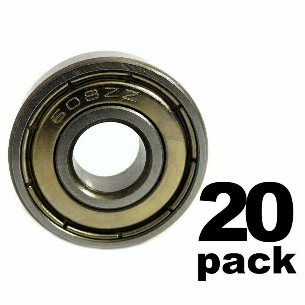 608-ZZ Ball Bearing 8x22x7 Dual Shielded Metal Chrome Skateboard