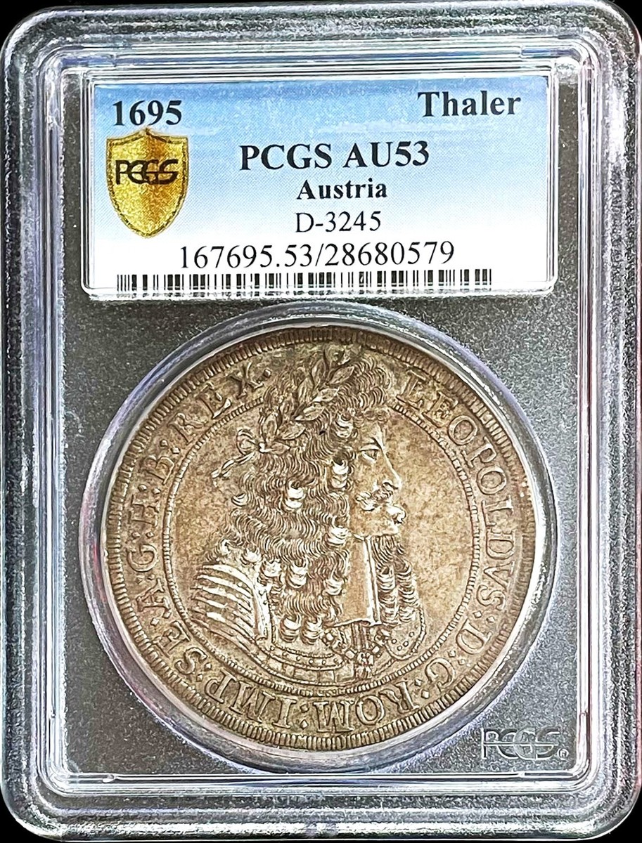 1695 IAK AUSTRIA SILVER THALER LEOPOLD I HOGMOUTH COIN PCGS ABOUT