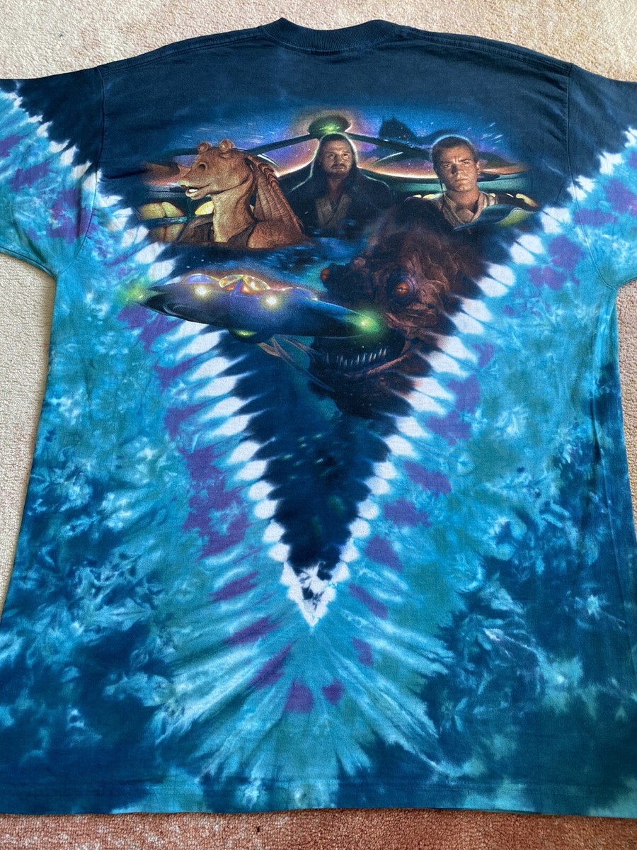 Rare Vintage 90s Star Wars Phantom Menace Liquid Blue All Over