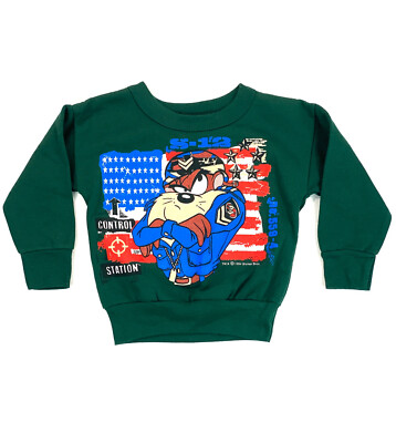 Vintage Looney Tunes Sweatshirts Kids Tasmanian Taz Devil Crewneck