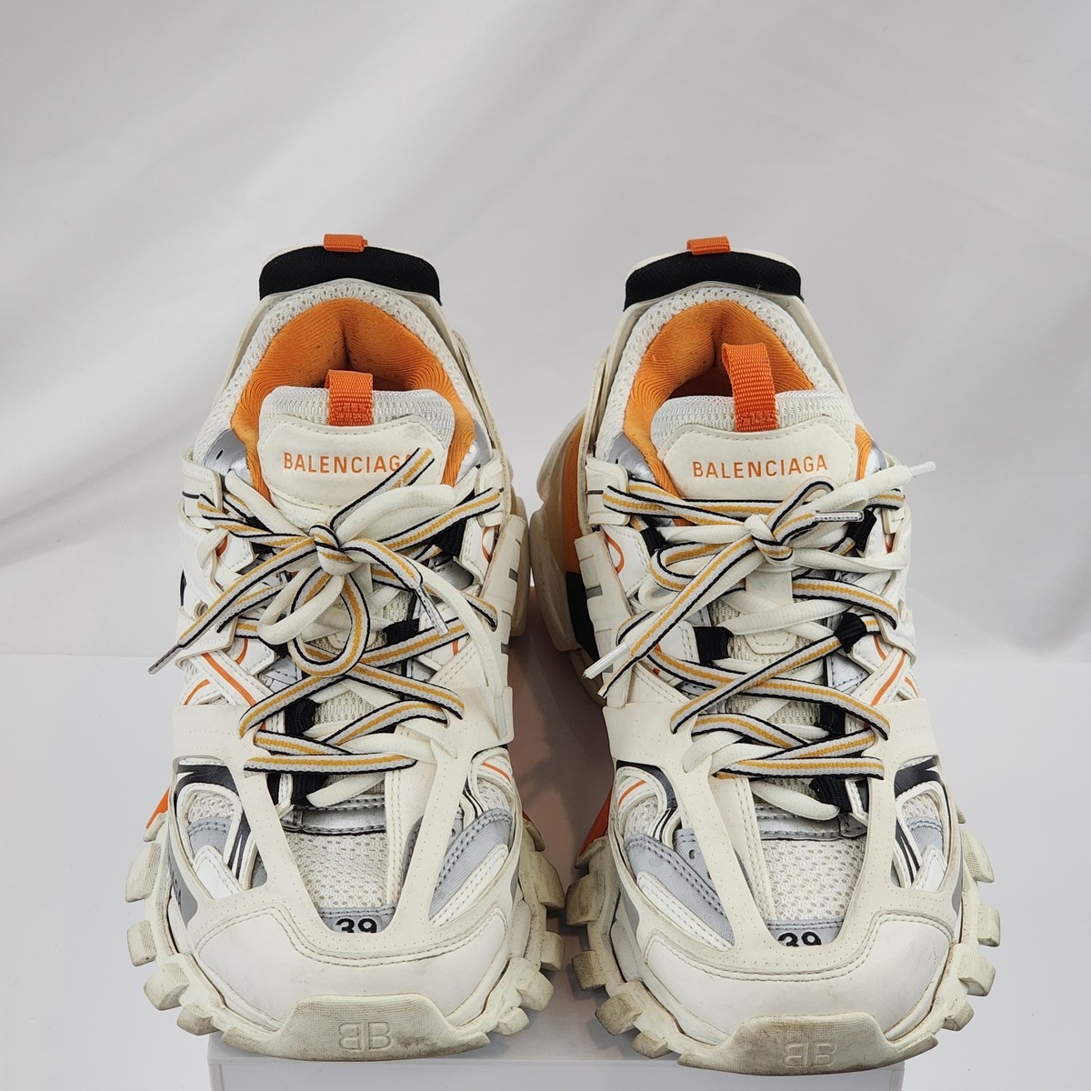 Balenciaga Track Sneaker Mens Size 6 US 39 EU White Orange VG Shoe