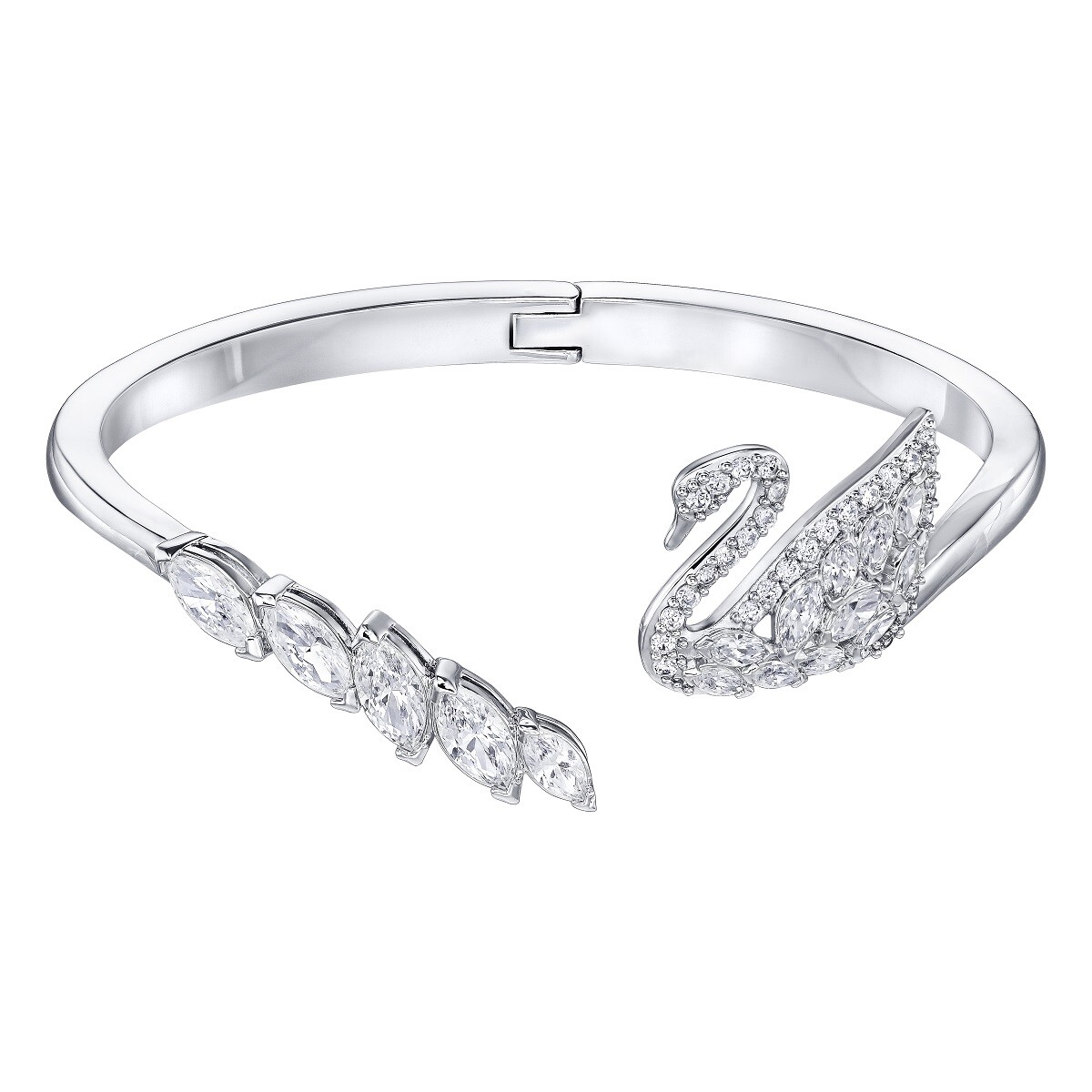 Swarovski Jewelry SWAN LAKE BANGLE Bracelet, Rhodium plated, Large