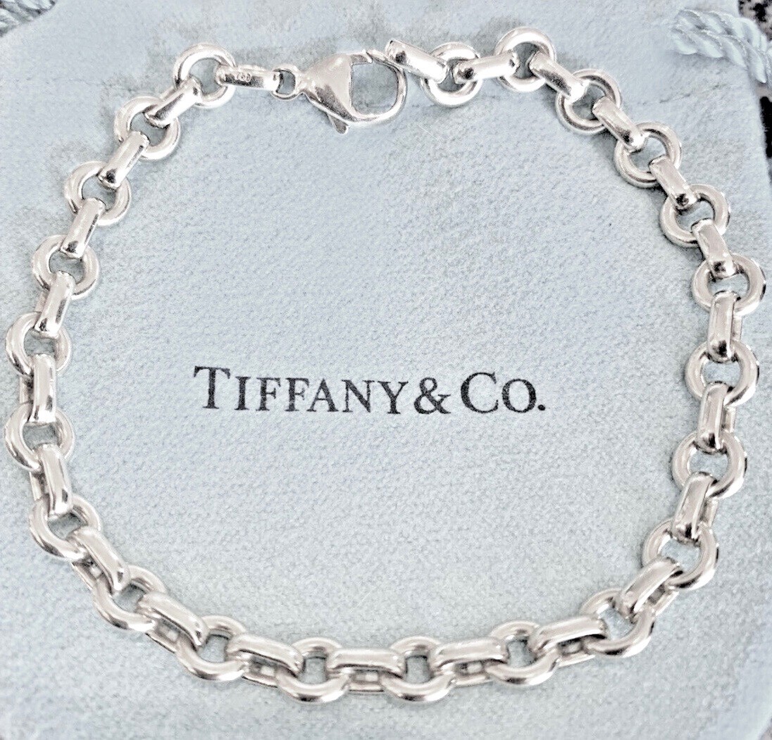 Tiffany & Co. Sterling Silver Round Donut Chain Link Bracelet | eBay