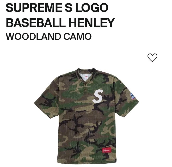 Size L - Supreme S Logo Baseball Henley (Woodland Camo)(FW24) | eBay