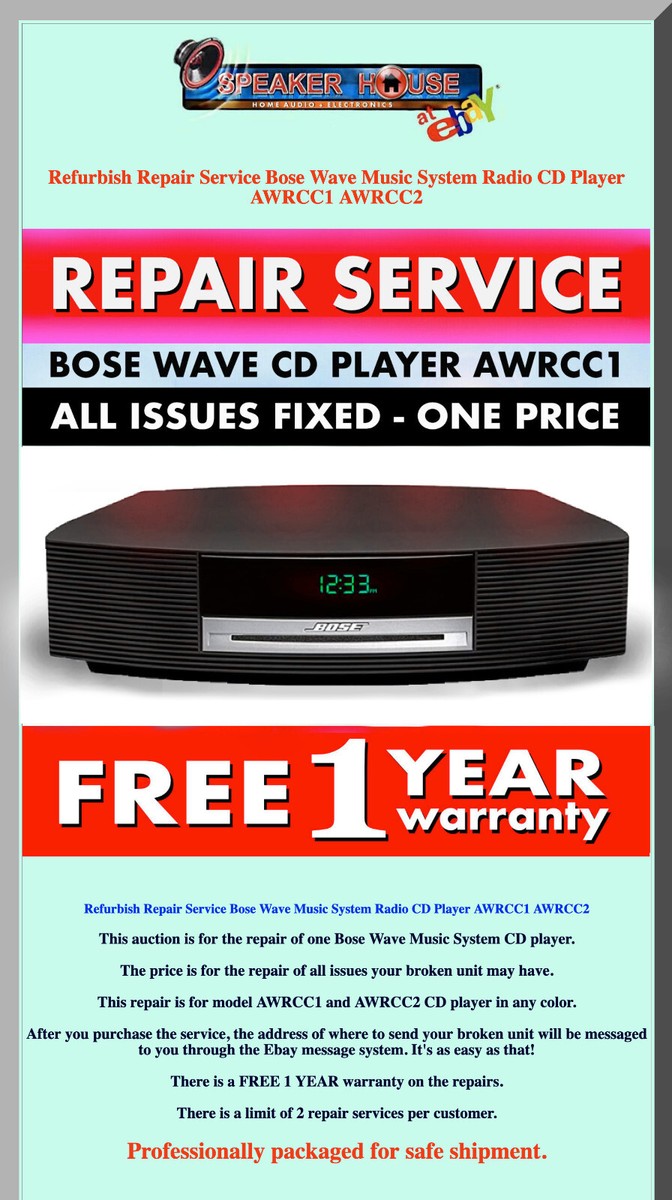 Refurbish Repair Service for Bose Series III CD Player Radio Wave