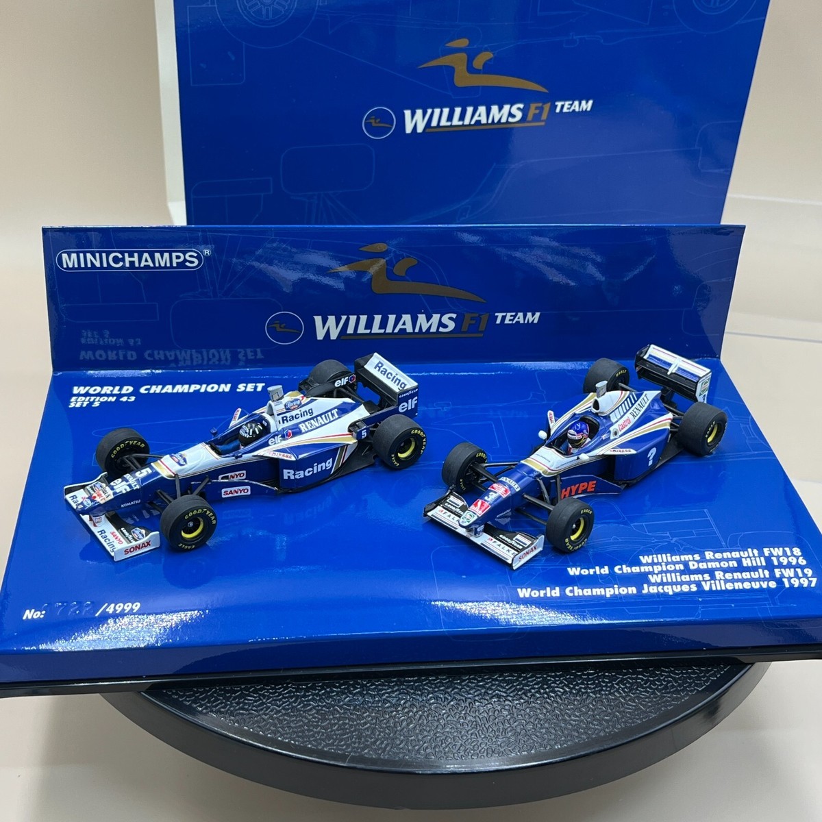 MINICHAMPS 1/43 Williams FW18 FW19 Hill Villeneuve World Champion
