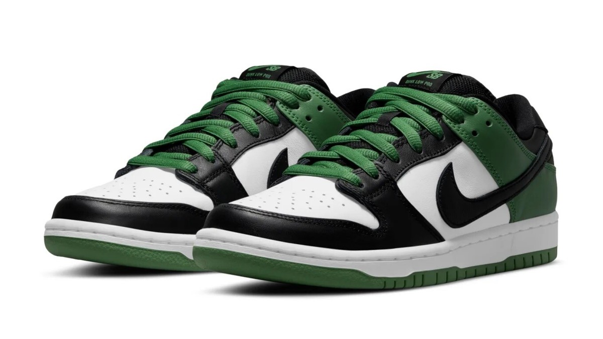 Nike SB Dunk Low Black/Classic Green/White - Men's Size 7, Women's