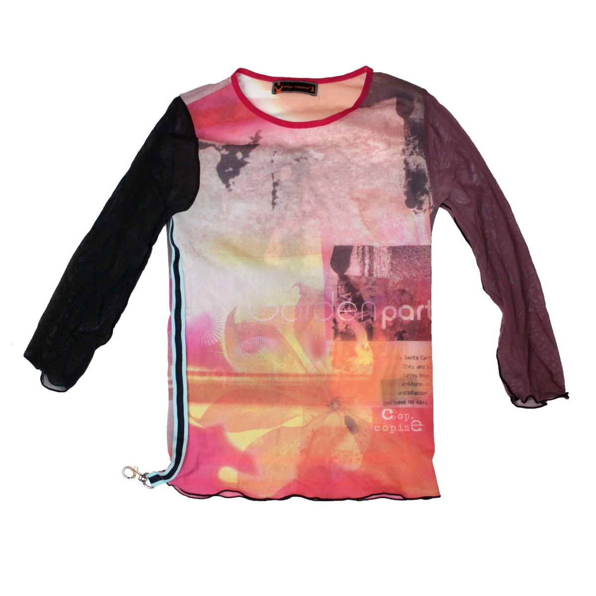 Vintage transparent mesh top long sleeve Cop Copine y2k shirt JPG