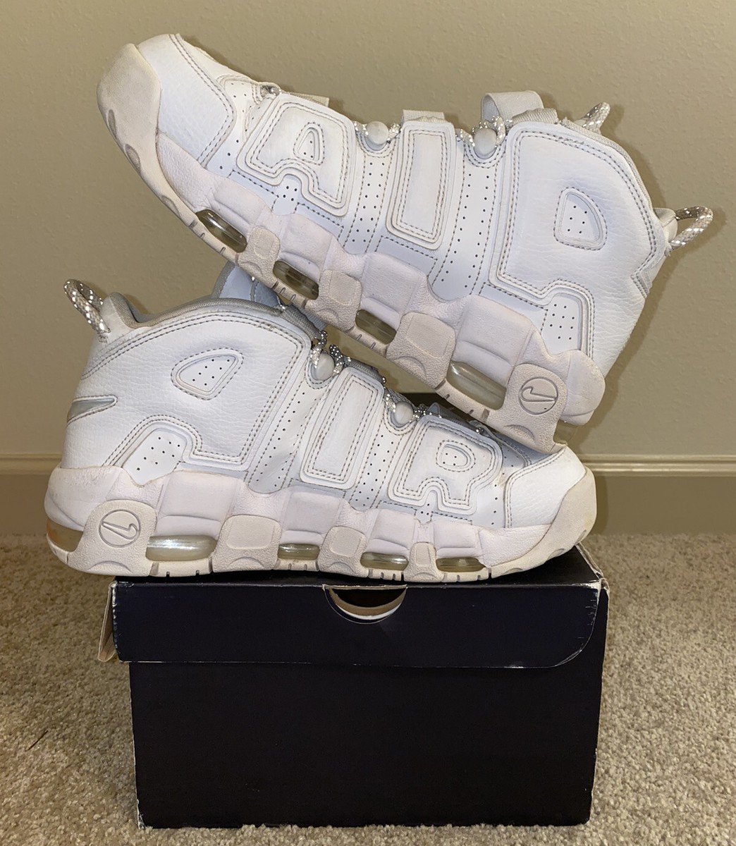 Nike Air More Uptempo Triple White 9 921948-100 Bulls Knicks 1 3 4