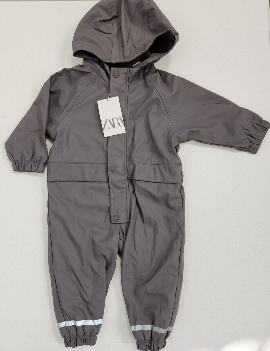 ZARA TODDLERS/ KIDS SNOWSUIT/RAIN/WINTER WARM GRAY JUMPSUIT | eBay