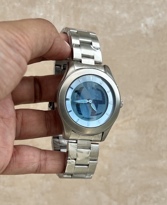 y2k 00s FOSSIL Big Tic JR-8063 Light Blue Animated Watch, Box Tags