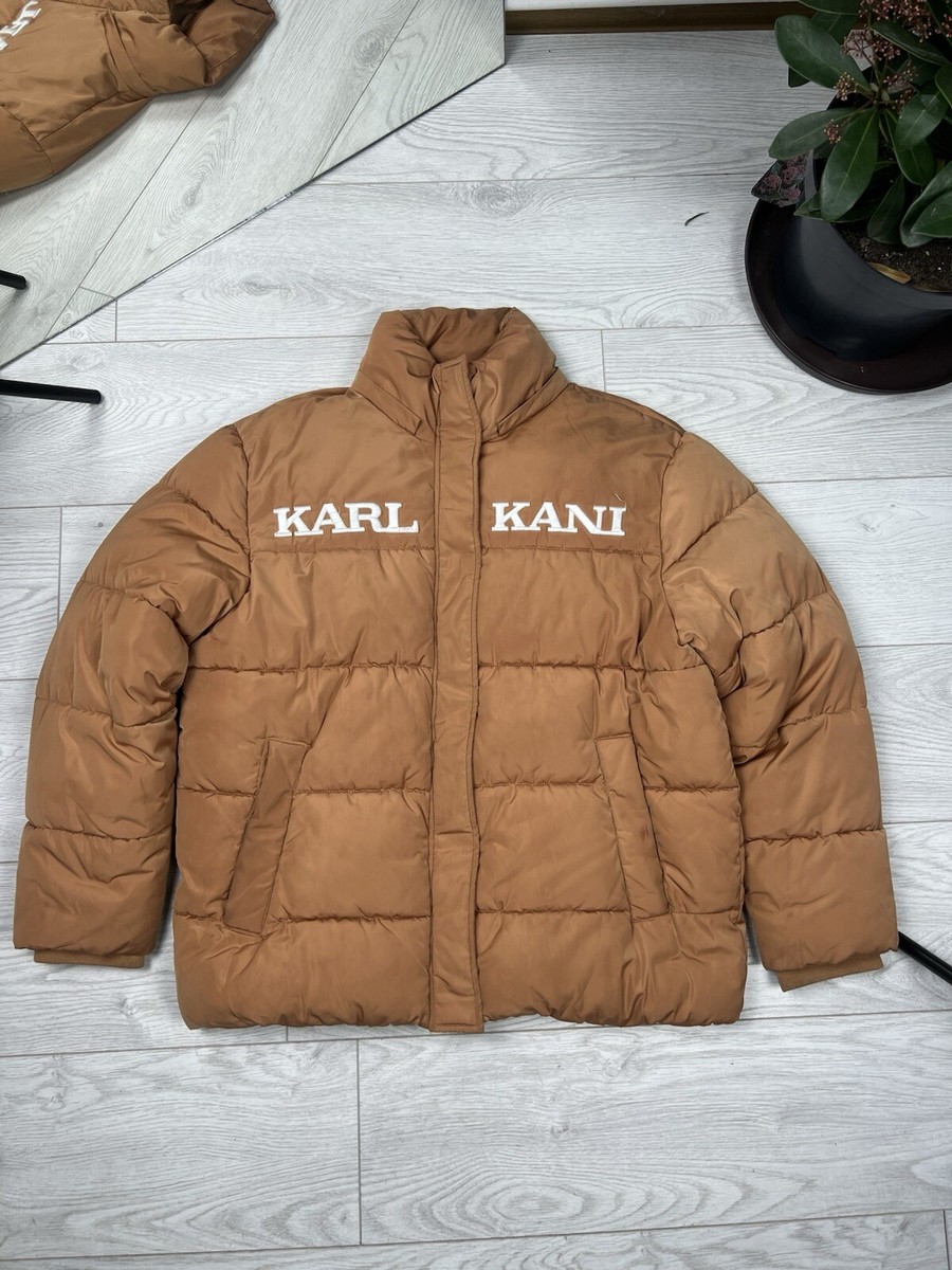 Vintage Karl Kani Puffer Jacket Winter Brown Streetwear Y2K Hip
