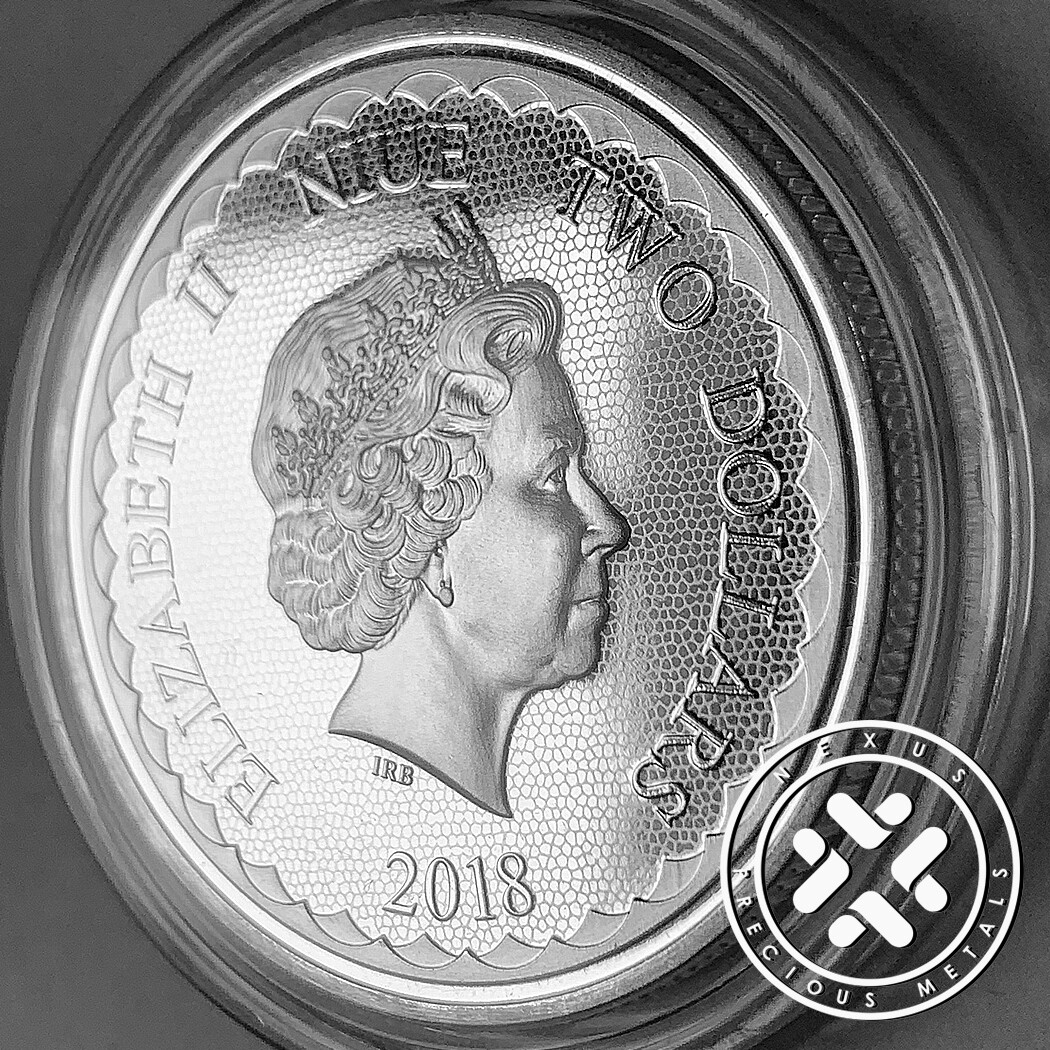 2018 1 oz Niue Silver Coin $2 Double Dragon New Zealand Mint with