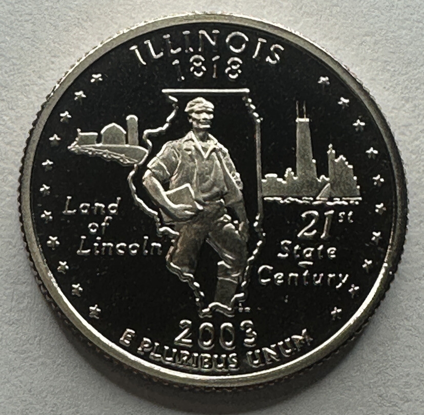 2003-S Proof Illinois State Quarter 25cent Coin from Original US