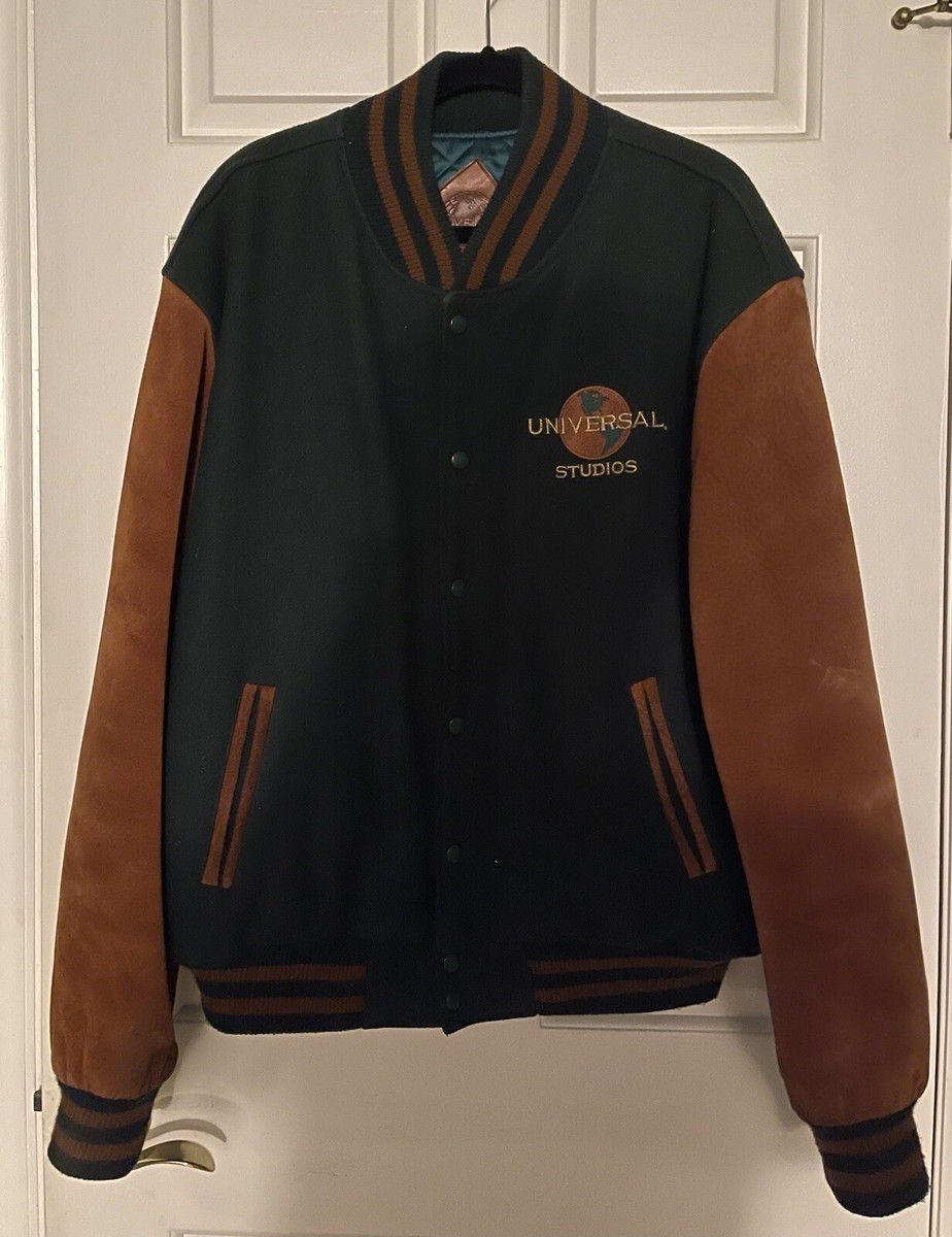 Vintage Universal Studios Varsity Bomber Jacket 80s Wool & Leather