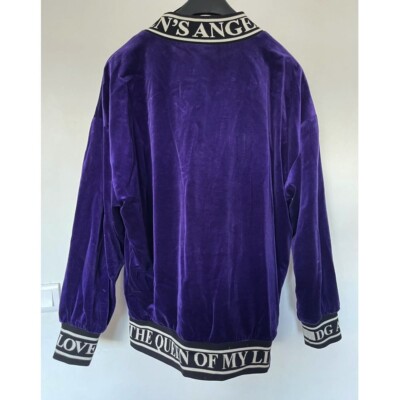 DOLCE & GABBANA Purple Velvet ,,Angel Royal Love'' Sweater Size 36