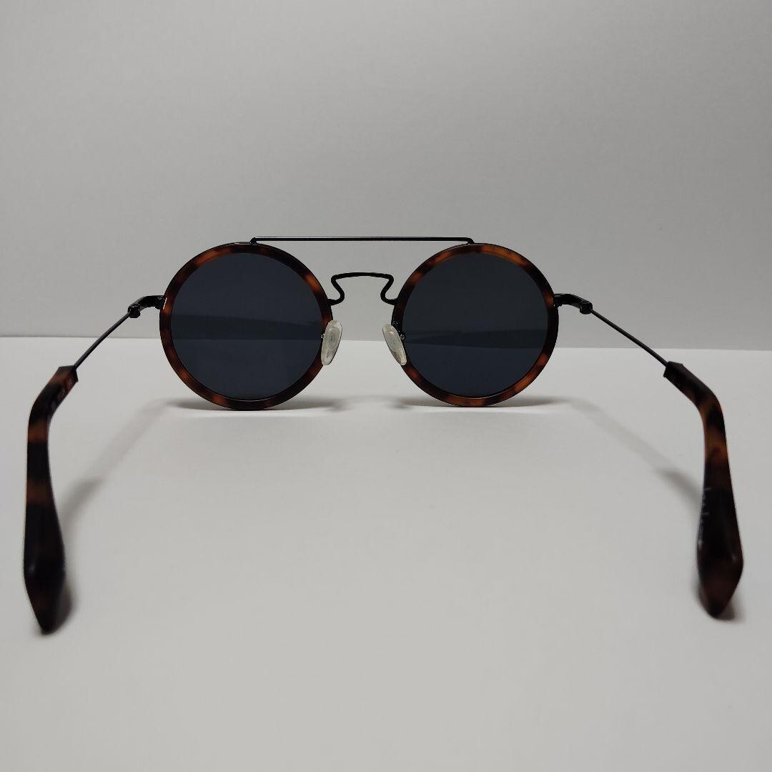 Yohji Yamamoto Round Sunglasses YY5010 003 color Black Brown