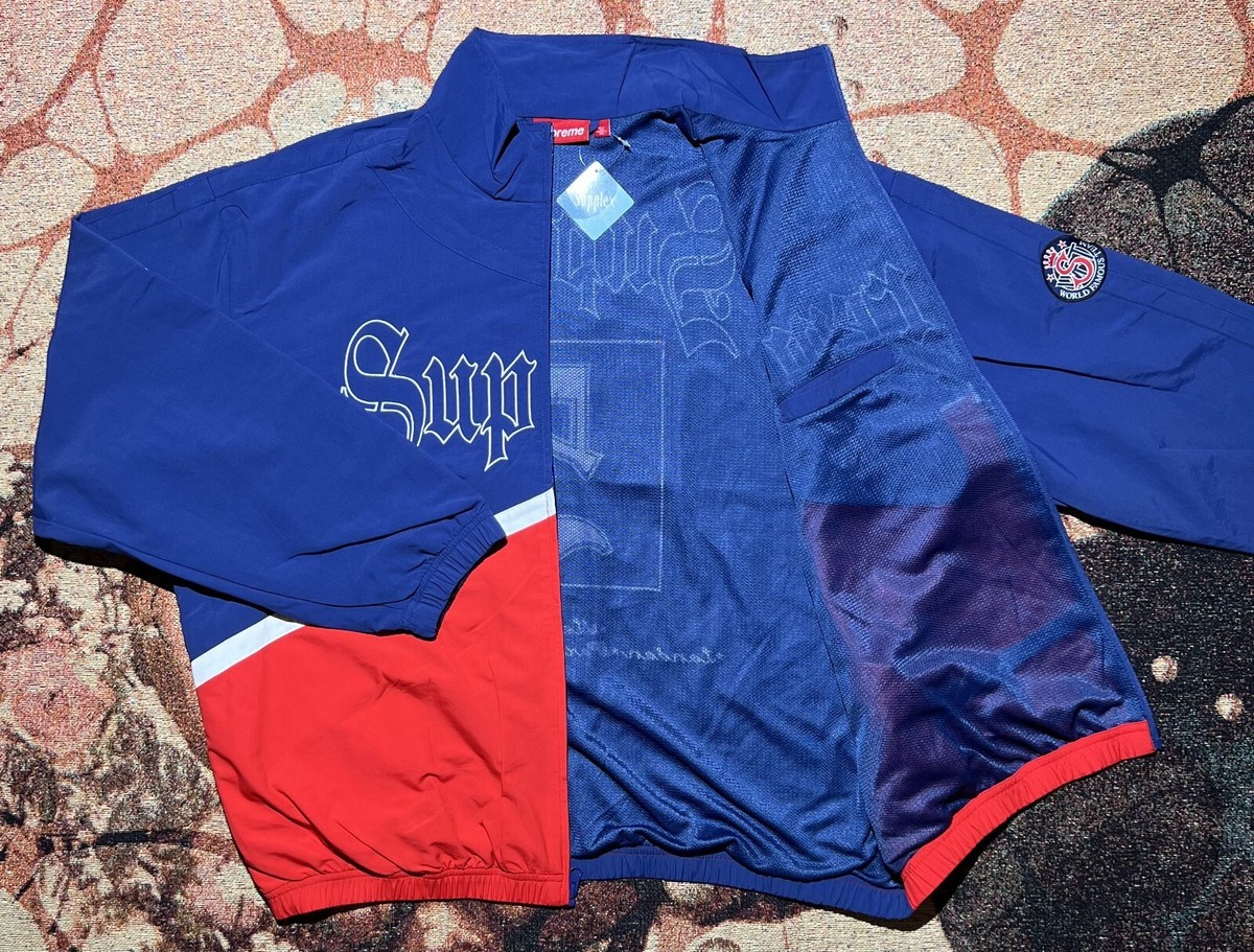 Supreme Old English Track Jacket Light Navy Size Extra Large Brand