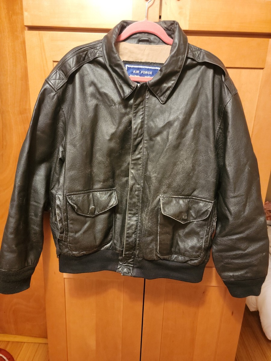 Air Force size XL mens leather bomber jacket airborne leather | eBay