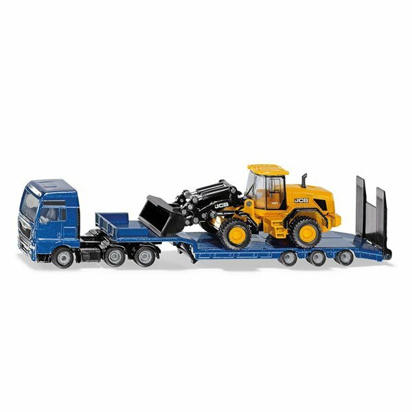 SIKU 1:87 MAN TGX Truck with Low Loader And JCB Wheel Loader