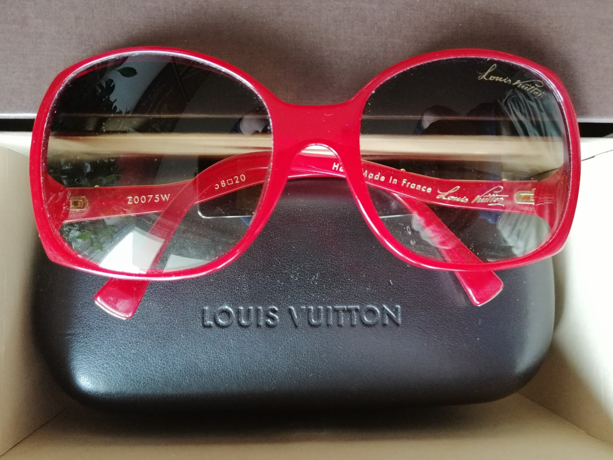 Louis Vuitton Red Speckling Acetate Frame Gina Sunglasses Z0075W