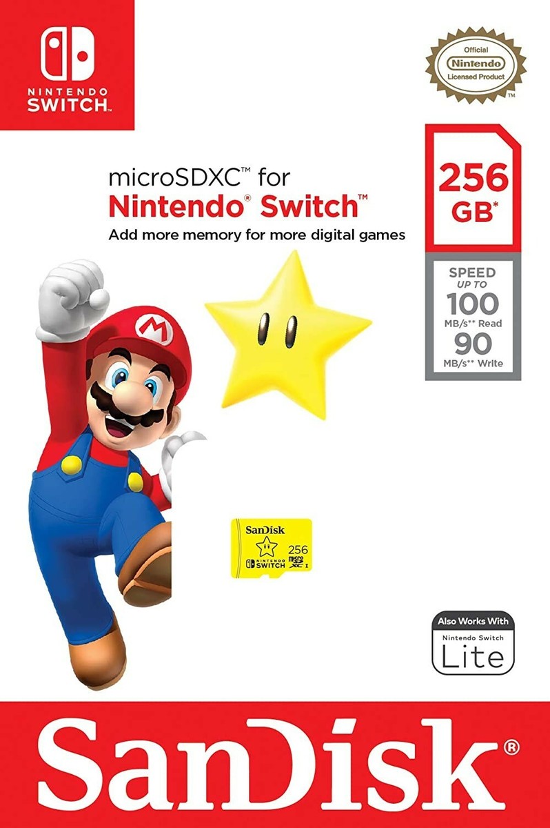 Sandisk 256GB Nintendo Switch MicroSD Memory Card Class 10 U3 made