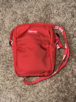 Supreme SS18 Red Shoulder Messenger Bag Cordura Fabric 100