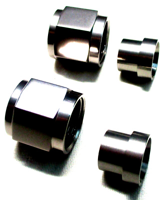 04 an Tube Nut and Sleeve Fits 1/4''O.D.Tube Show Polished